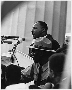 Martin Luther King en Washington el día del discurso